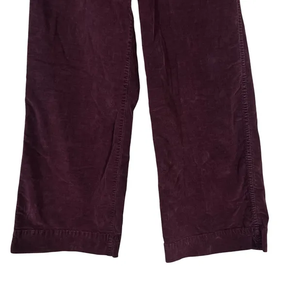 Madewell Emmett Wide Leg Crop Pants in Velveteen Plum Dark Academia Size 24 - Image 4