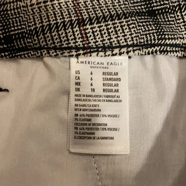 American Eagle Plaid Stretch Pants Size 6 - Image 5