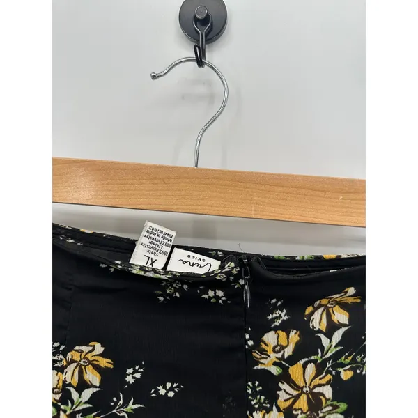 Luna Skies Y2k Floral Midi Skirt Women‎ Sz XL Black Feminine Dark Fairy Coquette - Image 7