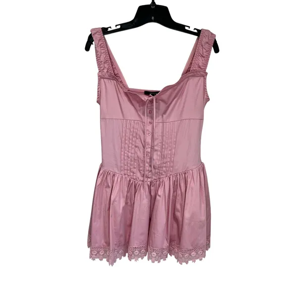 Forever‎ 21 Pink Milkmaid Mini Dress M NWT Corset Lace Trim Coquette Barbiecore - Image 2