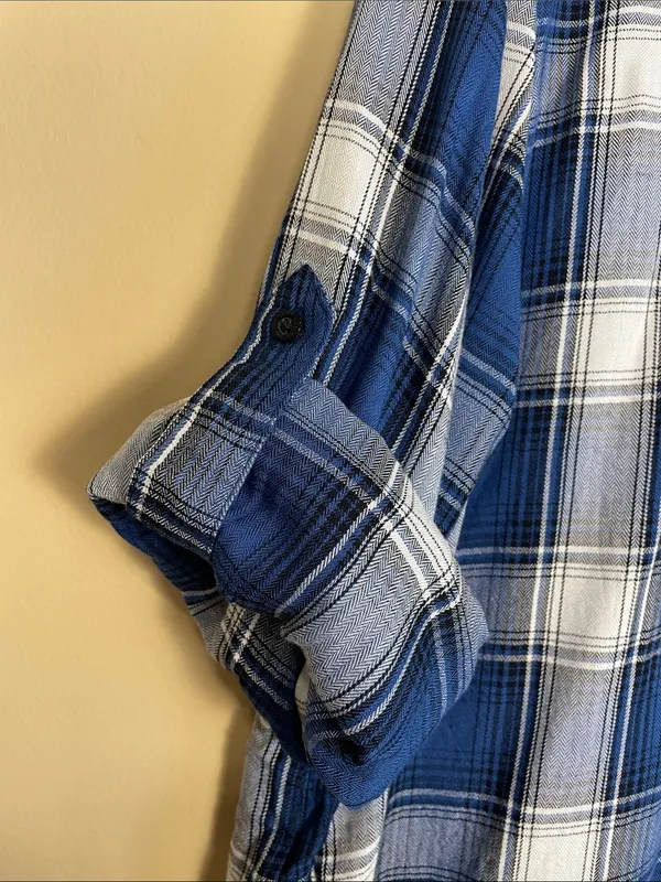 Lauren Ralph Lauren Women’s Plaid Blue White Black LS Button-Up Shirt - Image 5