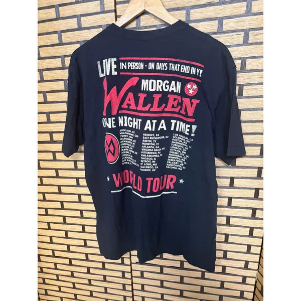 Morgan Wallen Black One Night At A Time World Tour Tee SIze‎ Xl - Image 2