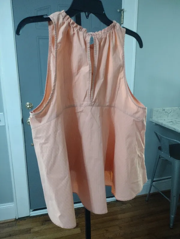 Free people Peach Striped Ruffle Neck Flowy Top - Image 4