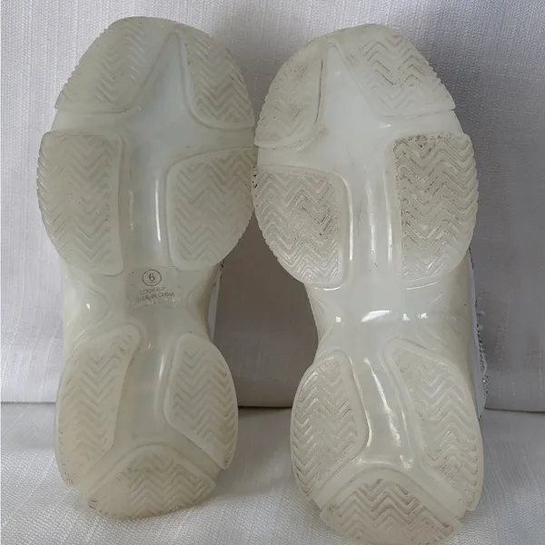 CloudAir women’s Size 6 Rhinestone Sneakers White Chunky Platform Shoes(B121)✨ - Image 7
