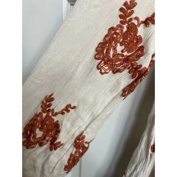 Free People Emma's embroidered dress ivory‎ combo medium - Image 3