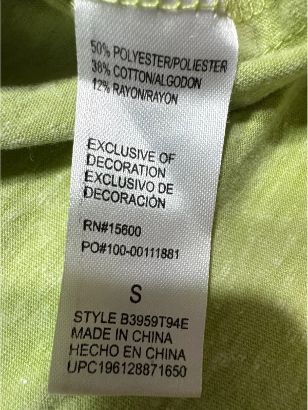 Democracy Green Puff Sleeve V-Neck Top - Size Small, Comfy & - Image 3