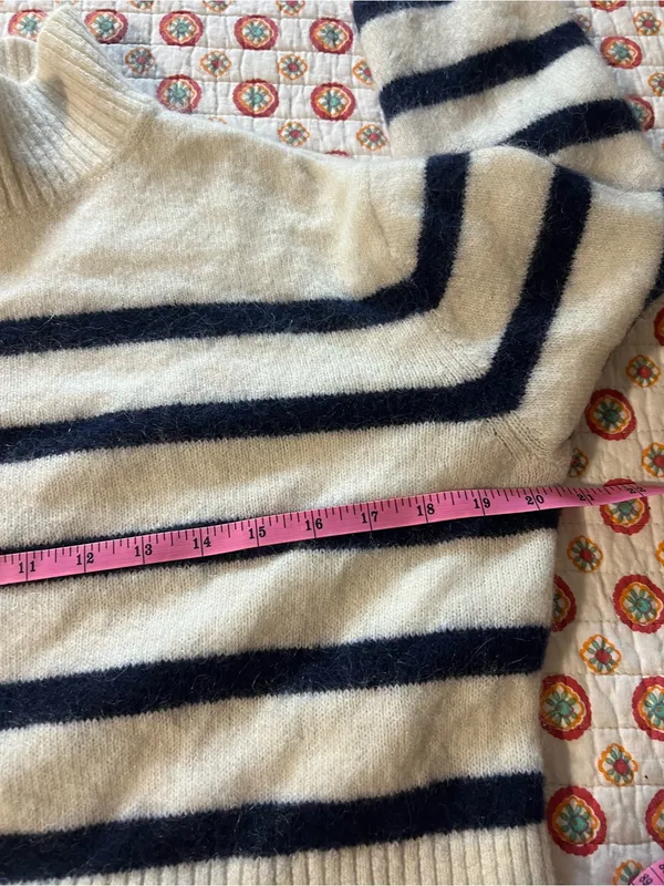 EUC & Other Stories Mock Neck Crop Sweater Striped size XS/Small Retails $90 - Image 9