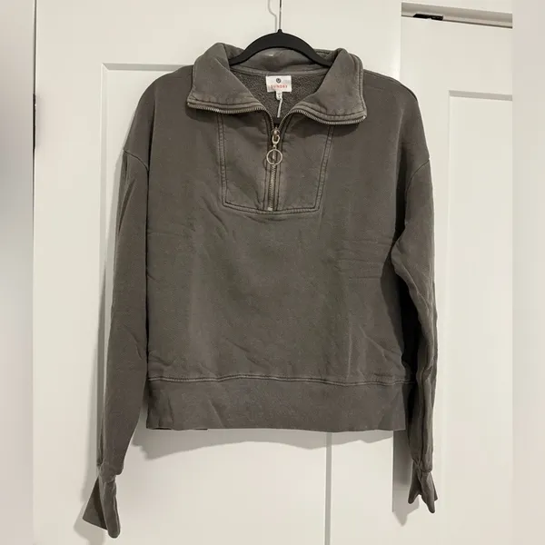 $128 NEW - Sundry Half Zip Sweatshirt - GREY - Sz 3 (L) - Image 2