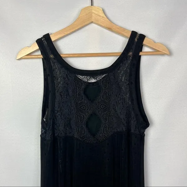 Free People Lace Embossed Polka Dot Asymmetrical Hem Dress S‎ - Image 6