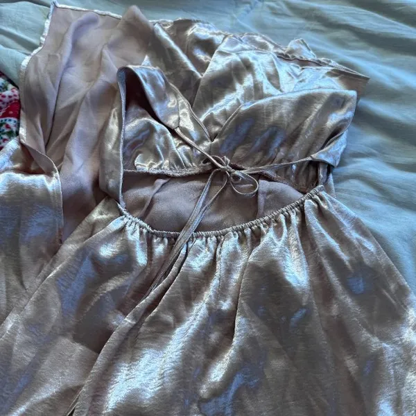 Rose Champagne Satin Formal Dress - Image 3