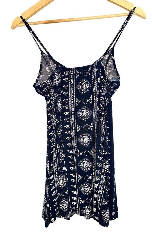 Abercrombie & Fitch Black White Boho Sleeveless Tank Mini Dress Womens Size XS - Image 2