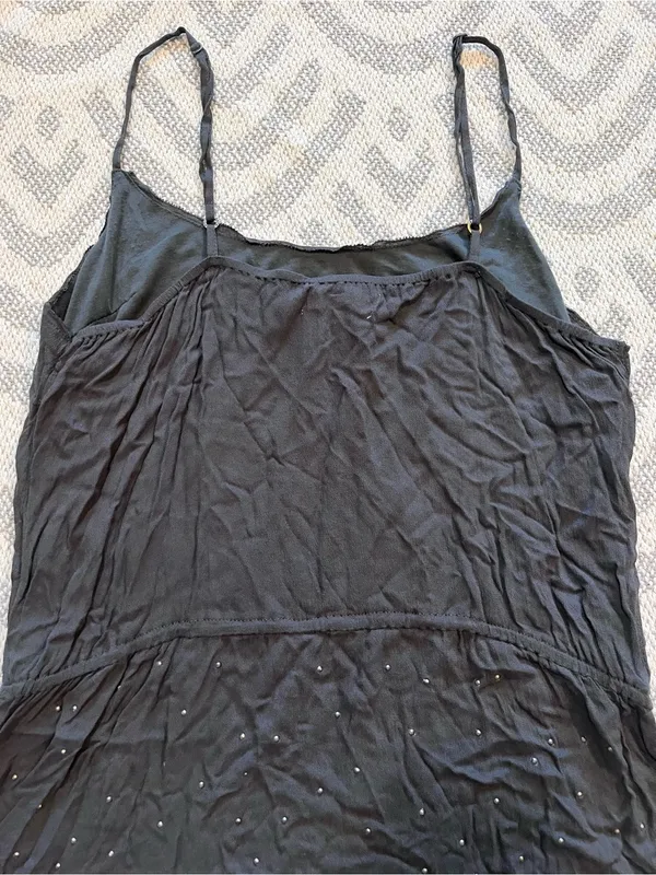 AEROPOSTALE Charcoal Gray Spaghetti Strap Tank Top Medium - Image 4