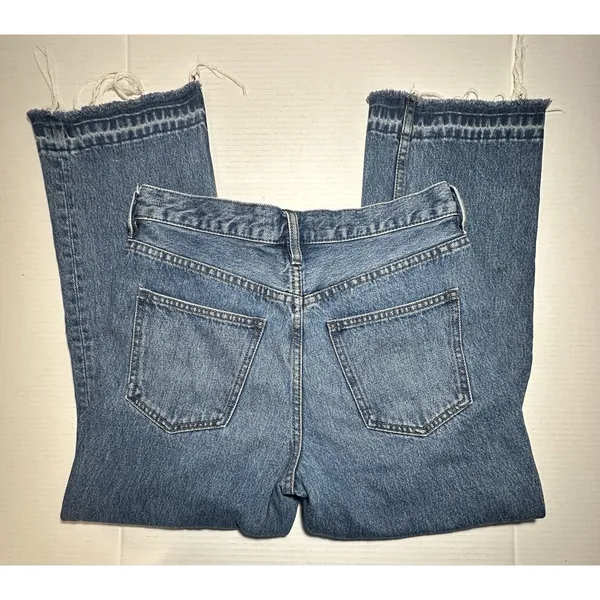 Free People Release Boot Cut Jeans Size 28 Raw Hem High Rise‎ Crop Y2K Frayed - Image 8