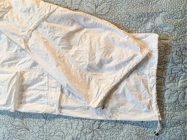 💥AllSaints Barbara White Cargo Parachute Pants Utility Drawstring Hem Sz 8🧡 - Image 10