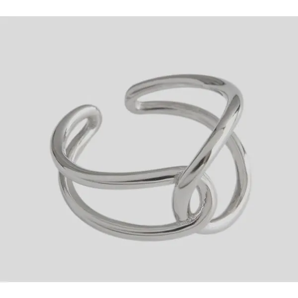 NEW Unisex Minimalist Knot‎ 925 Silver Ring, Adjustable - Image 6