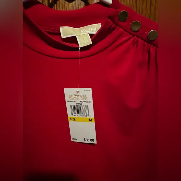 Michael Kors Red Currant Button Shoulder Women’s Medium Stretch Knit - Image 3