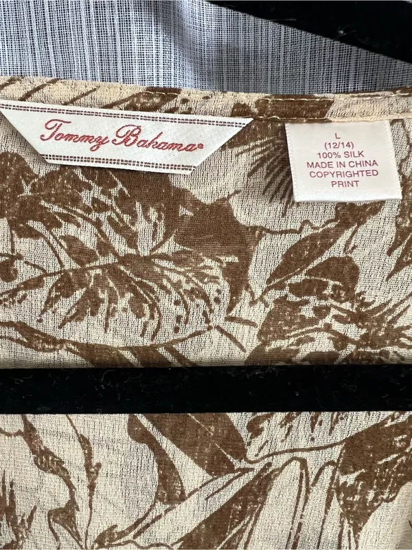 Tommy Bahama Floral Wrap-Style Blouse in Cream and Brown - Image 3