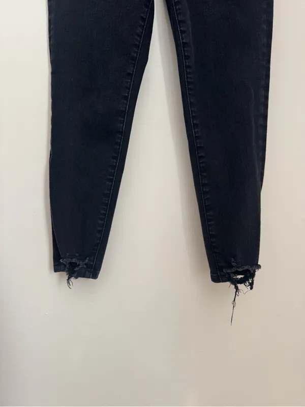American Eagle Dream Jean Curvy High Rise Jegging Crop Black Size 6 Button Fly - Image 3