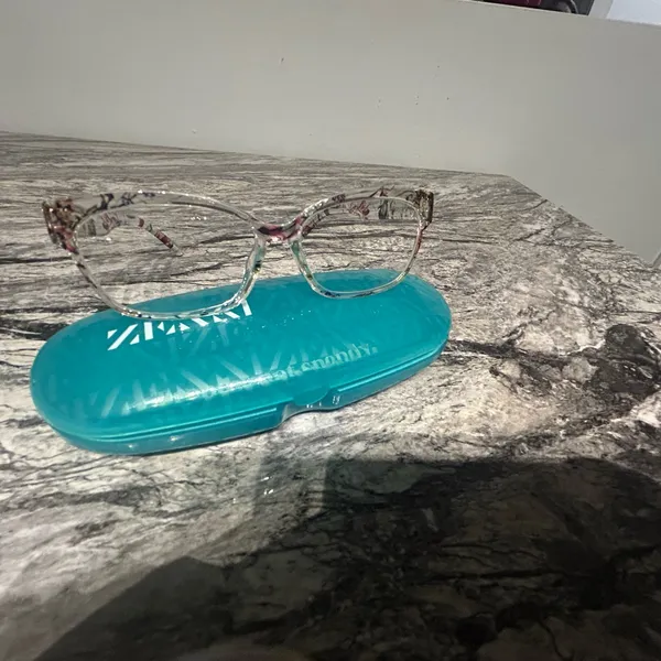 Floral Clear Frame Glasses Pink - Image 9