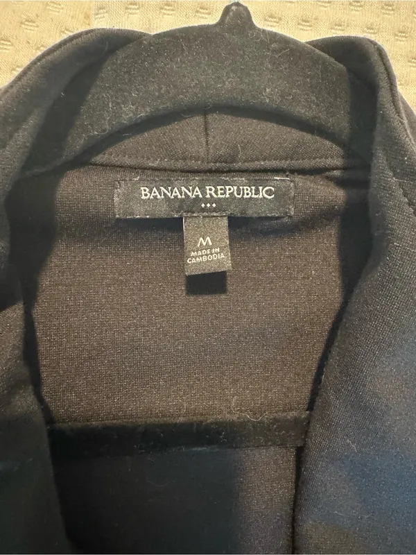 Banana Republic Black Draped Open-Front Women's Blazer Jacket - Image 2