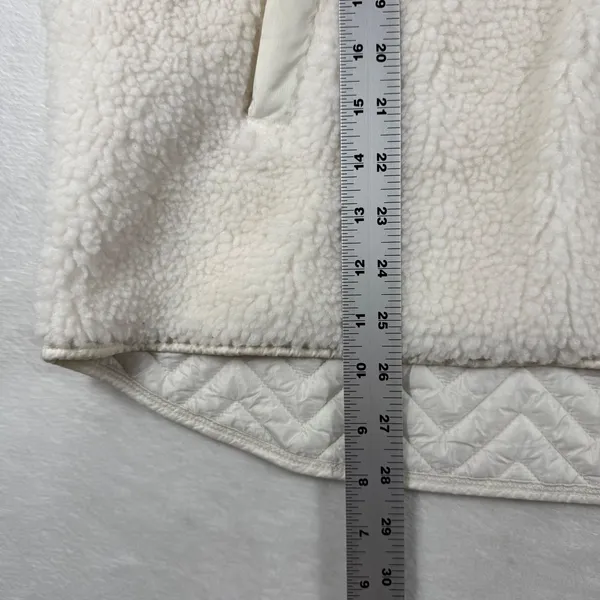 Athleta Tugga Sherpa Snap Pullover‎ Fleece Jacket Cream White Womens Large L - Image 4