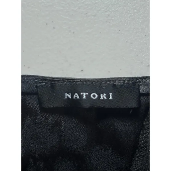 Natori Decadence Slip Dress Black Animal Jacquard Satin XL $170 Retail - Image 5