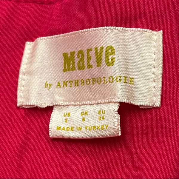 Maeve by Anthropologie Women’s Size‎ 2 Pink Wide-Leg Cropped Pant Pockets Preppy - Image 2