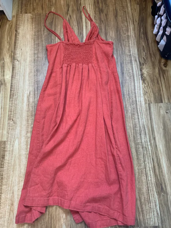 Burnt Orange Button Up Dress - Image 2