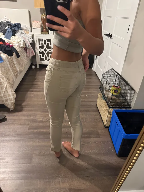 Beige Slim Crop Pants Tan Size 14 - Image 2
