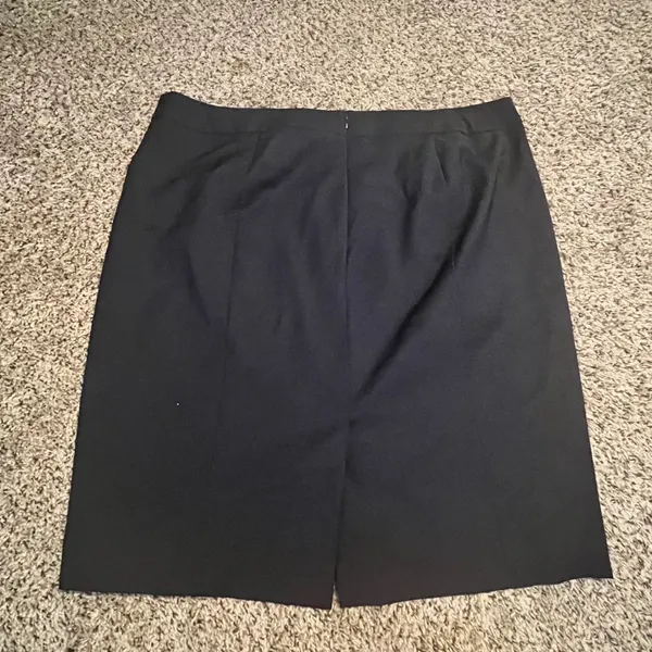 Talbots Woman Black Wool Blend Pencil Skirt Plus Size 14W Career Knee‎ Length - Image 4