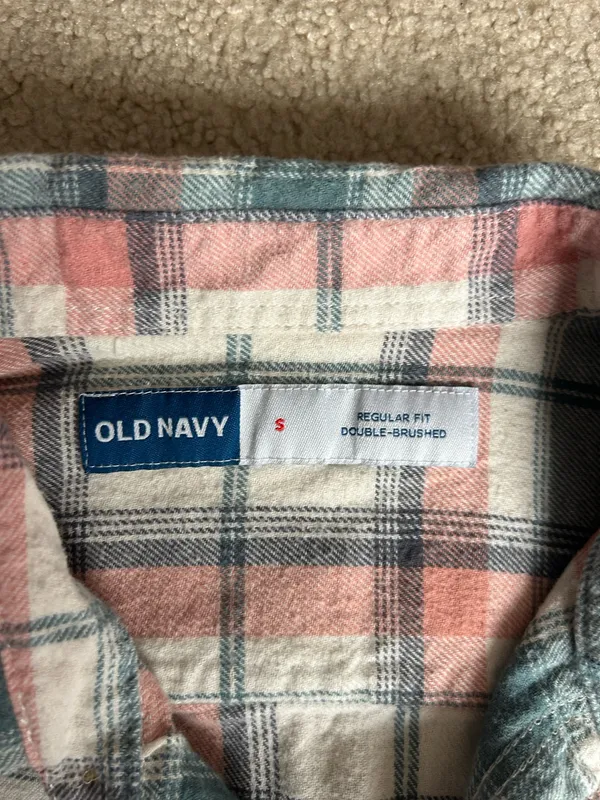 Multicolor Flannel Old Navy Button Down Shirt - Image 4