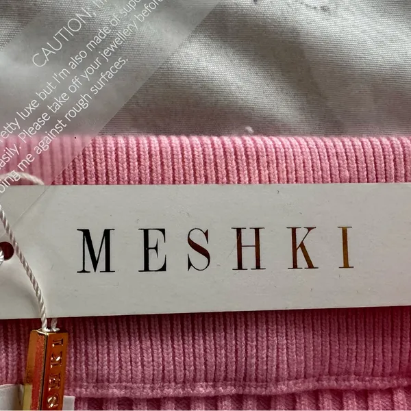 NWT Meshki CeCe Pink Ribbed Knit Mini Skirt, size M Barbiecore boho Y2K ballet - Image 11