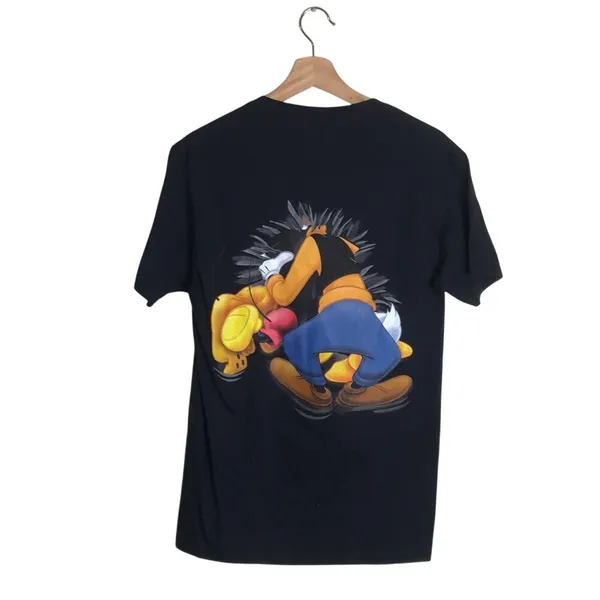Disney Mickey and Friends Black Short SleeveT-Shirt wrap around print size S‎ - Image 2