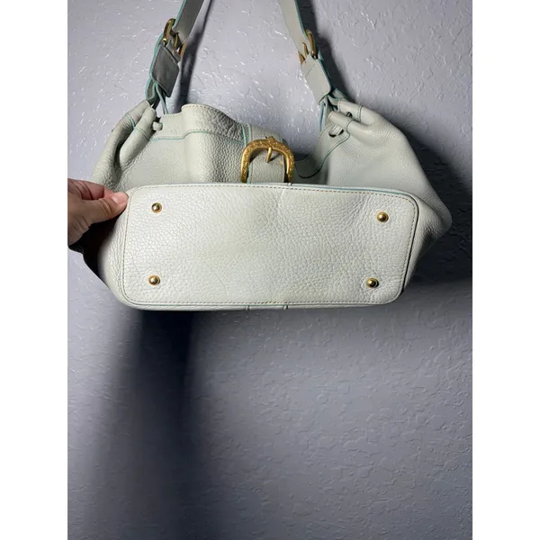 Dooney & Bourke VTG light Blue Pebbled Shoulder Bag Y2K - Image 3