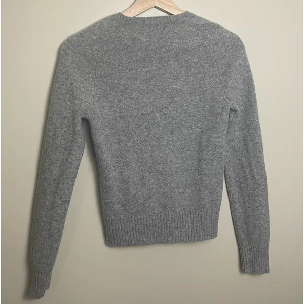 J Crew Women’s Grey & Tan Argyle Wool Pull-Over Long Sleeve Sweater Style 61704 - Image 2