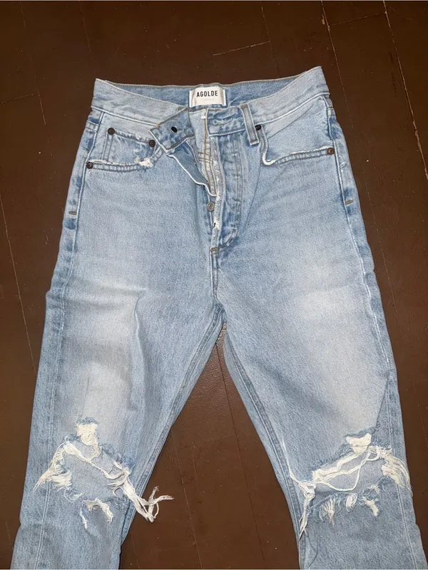 AGOLDE Light Blue Distressed Women’s Jeans - Image 2