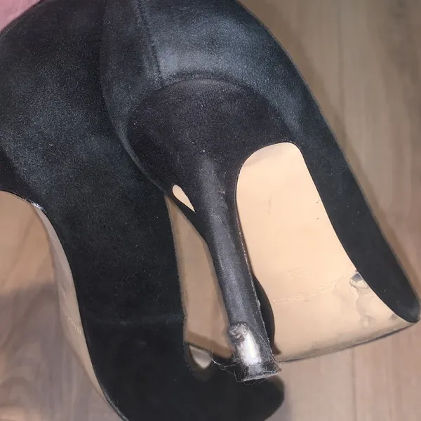 Marc Fisher Apple Black closed pointy toe suede leather office formal heels - Image 5