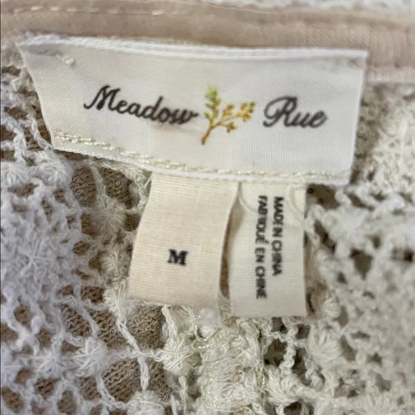 Anthropologie Meadow Rue Cream Lace Detail Blouse - Image 5