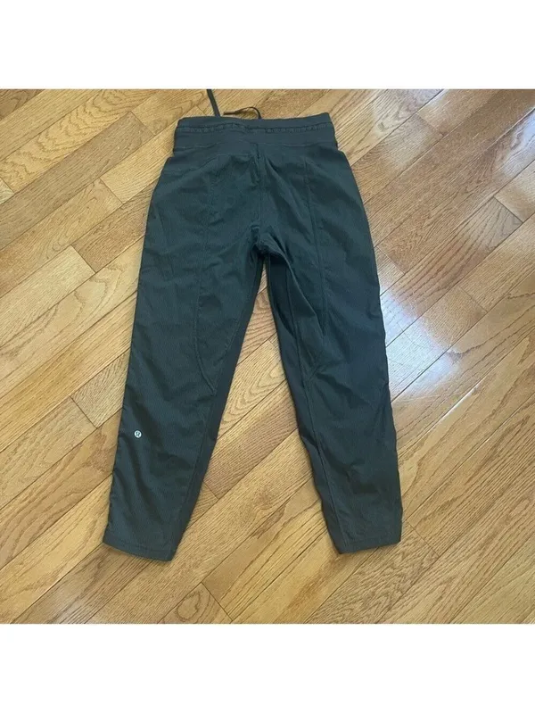 Lululemon Dance Studio Mid-Rise Khaki Green Athletic Pants Joggers Crop 25" Sz 4 - Image 14