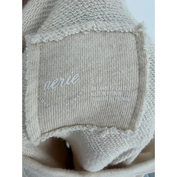 Aerie Women Small Love This Moment Graphic V-Neck‎ Oversized Sweatshirt Top - Image 6
