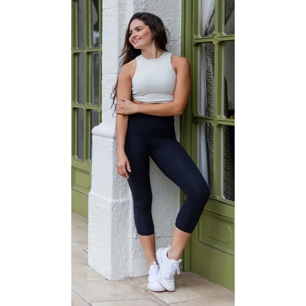 Sweetflexx Black Booty Band Capri Resistance Toning Leggings Size 10 Ruched - Image 11