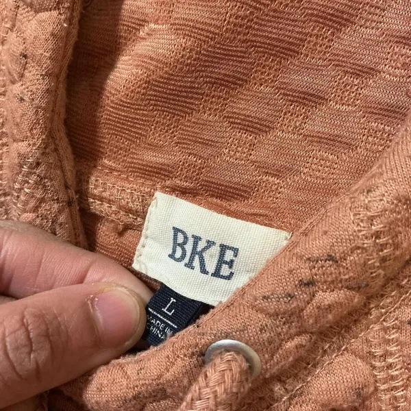 BKE Women's Granola Girl Quilted Textured Hoodie Pullover Sweatshirt‎ Size L - Image 3