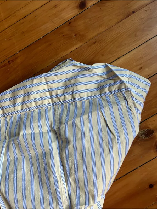 Frank & Eileen button down shirt - Barry small Yellow striped cotton - Image 4
