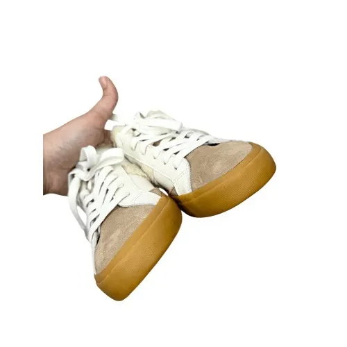Marc Fisher‎ Ltd. Sidewalk Low Top Sneakers White Leather Sherpa Suede Size 6 - Image 9