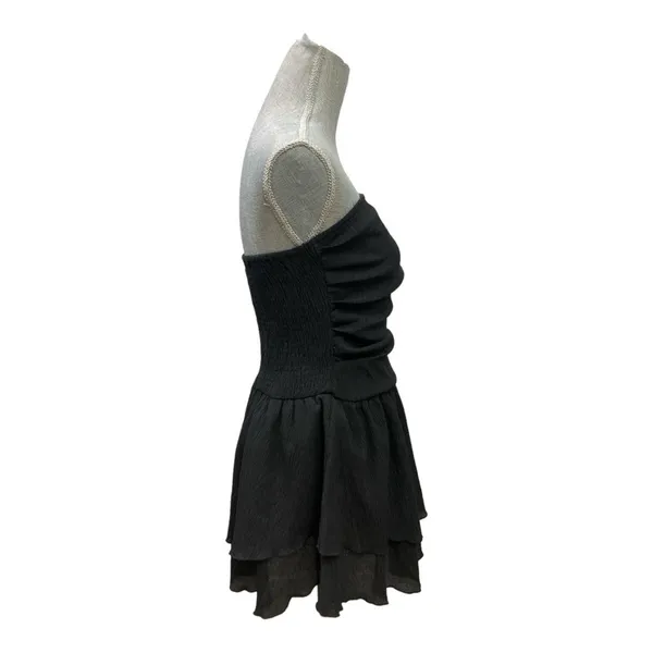 CIDER Women's Summer Cocktail Dress - Tube Ruched Ruffle Mini Dress SIZE L - Image 6