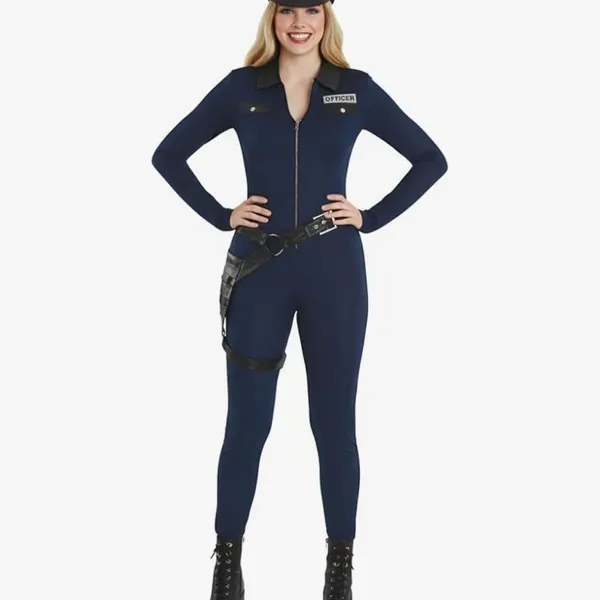Women's Navy Blue Costume‎ Jumpsuit - Image 2