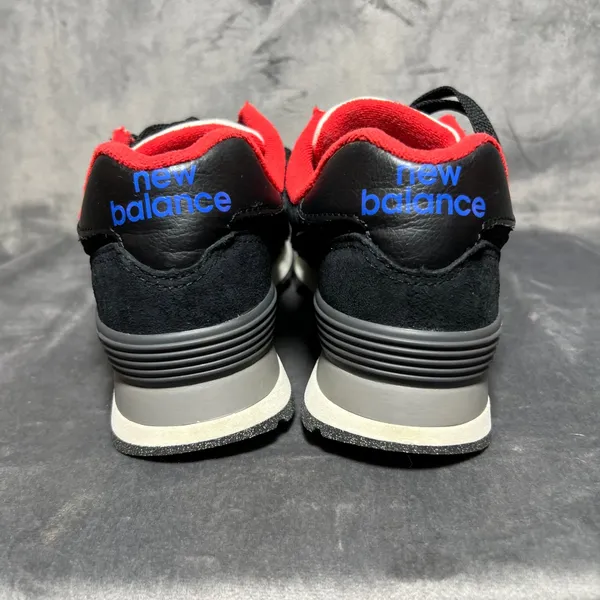 New‎ Balance 574 Womens 7.5 Black Red Blue Suede Sneakers WL574W32 - Image 3