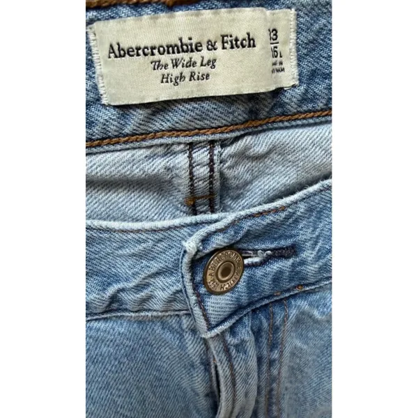 Abercrombie & Fitch High Rise Wide Leg Jeans Medium Wash Size 16 Regular - Image 7