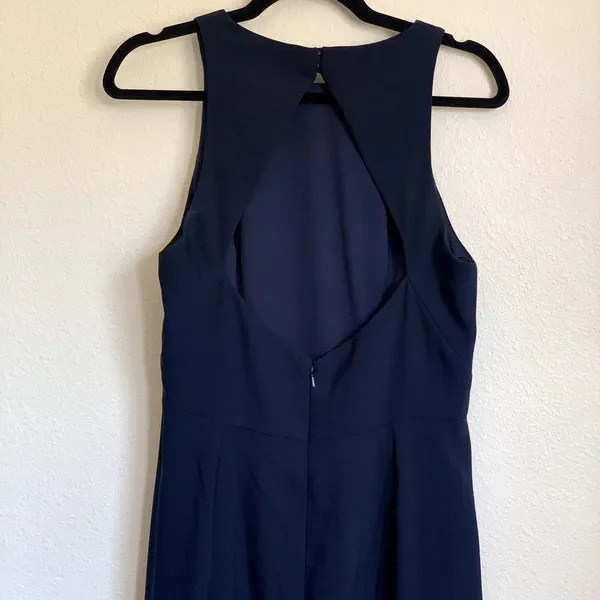NWT Dessy Collection Diamond Cutout Back Trumpet‎ Gown Slit in Midnight Navy - Image 8