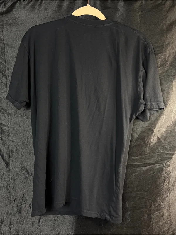 Vintage Band Tee with Black Graphic and Car Motif - Image 4